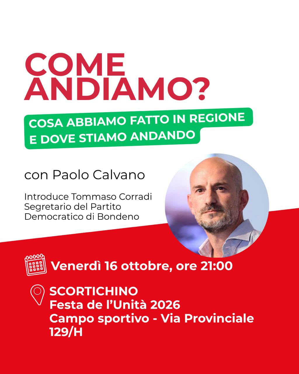 COME ANDIAMO? Cosa abbiamo fatto in regione e dove stiamo andando